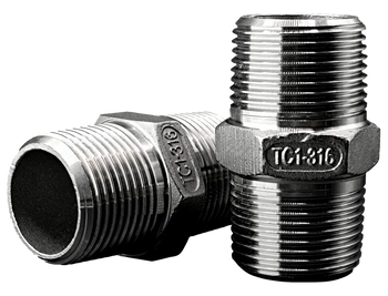 Threaded fitting with hex nut with BSPT thread, forged, size 1'' | DN25 stainless steel 316