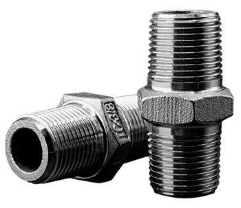 Threaded fitting with hex nut with BSPT thread, forged, size 3/8'' | DN10 stainless steel 316