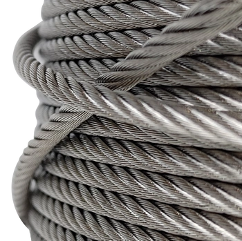 Wire rope 3mm, 7x19 wires, stainless steel AISI 316