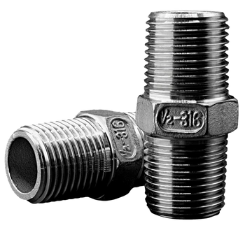 Threaded fitting with hex nut with BSPT thread, forged, size 1/2'' | DN15 stainless steel 316