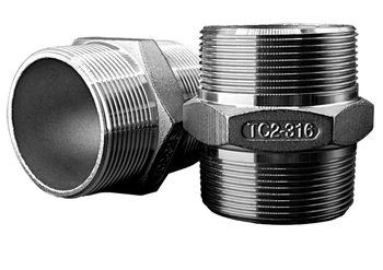 Threaded fitting with hex nut with BSPT thread, forged, size 2'' | DN50 stainless steel 316