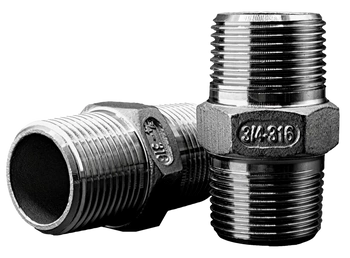 Threaded fitting with hex nut with BSPT thread, forged, size 3/4'' | DN20 stainless steel 316