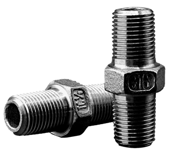 Threaded fitting with hex nut with BSPT thread, forged, size 1/4'' | DN8 stainless steel 316