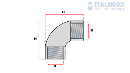 Threaded Elbow 1 1/4''| F/F | 90° | stainless steel 316