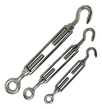 Ściągacz do liny 6mm, oko-hak | 316 nierdzewny kwasoodporny