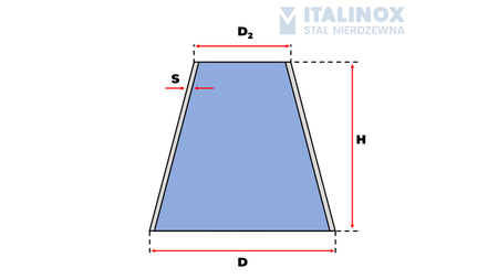 Redukcja 60,3/21,3x2 304L nierdzewna, symetryczna 