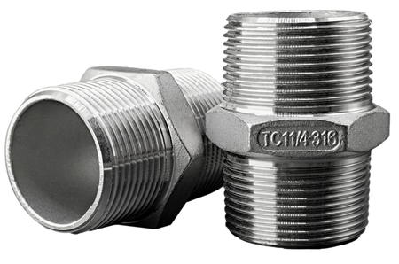 Nypel 1 1/4'' dwustronny z nakrętką sześciokątną | nierdzewny 316