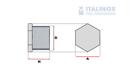 Hexagonal plug 1/2'' 316 | stainless A4