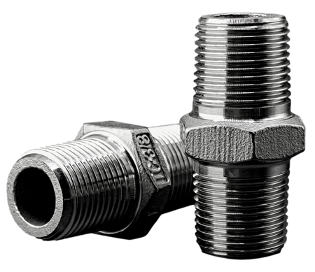 Nypel 3/8'' dwustronny z nakrętką sześciokątną | nierdzewny 316