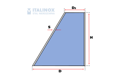 Redukcja 60,3/21,3x2 304L nierdzewna, asymetryczna 