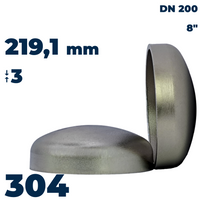 End cup 219,1x3 stainless 304L