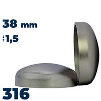 End cup 38x1,5 stainless 316L