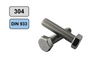 Hexagonal screw M16x70 stainless 304