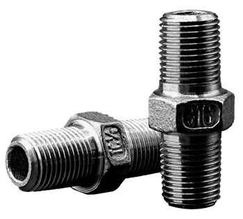 Threaded fitting with hex nut with BSPT thread, forged, size 1/8'' | DN6 stainless steel 316