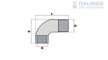 Threaded Elbow 1/4''| M/F | 90° | stainless steel 316
