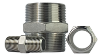 Threaded fitting with hex nut with BSPT thread, forged, size 2 1/2'' | DN65 stainless steel 316