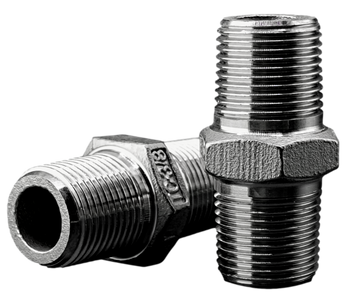 Nypel 3/8'' dwustronny z nakrętką sześciokątną | nierdzewny 316