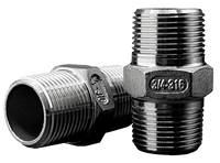 Threaded fitting with hex nut with BSPT thread, forged, size 3/4'' | DN20 stainless steel 316
