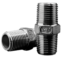 Threaded fitting with hex nut with BSPT thread, forged, size 1/2'' | DN15 stainless steel 316