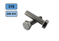 Hexagonal screw M16x65 stainless 316