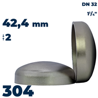 End cup 42,4x2 stainless 304L