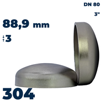 End cup 88,9x3 stainless 304L