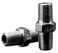 Nypel 1/8'' dwustronny z nakrętką sześciokątną | nierdzewny 316