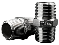 Nypel 1'' dwustronny z nakrętką sześciokątną | nierdzewny 316