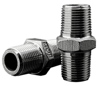 Nypel 3/8'' dwustronny z nakrętką sześciokątną | nierdzewny 316